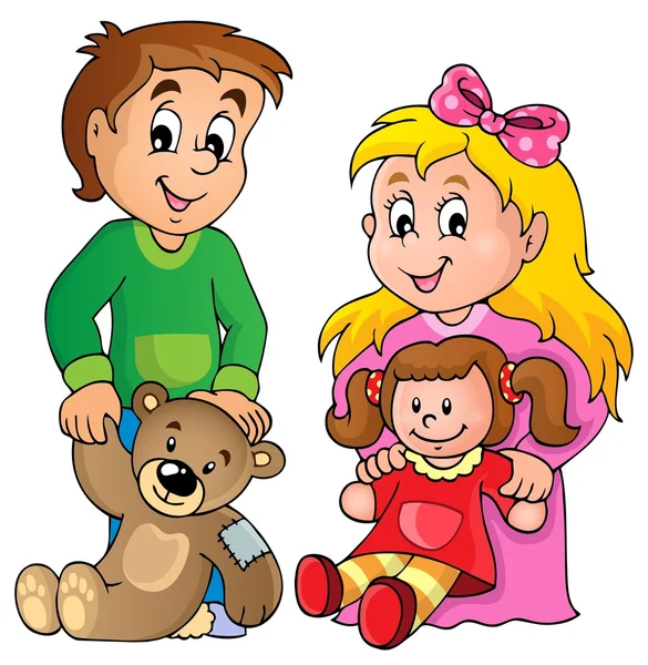 Enfants avec des jouets thème image 1 — Image vectorielle