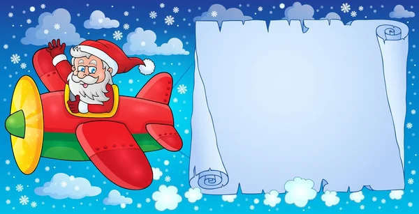 Jultomten i planet temabild 8 — Stock vektor