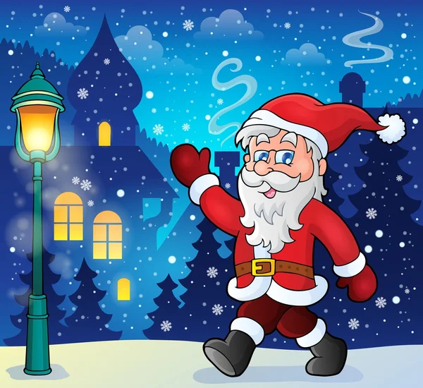 Santa Claus caminar tema 6 — Vector de stock