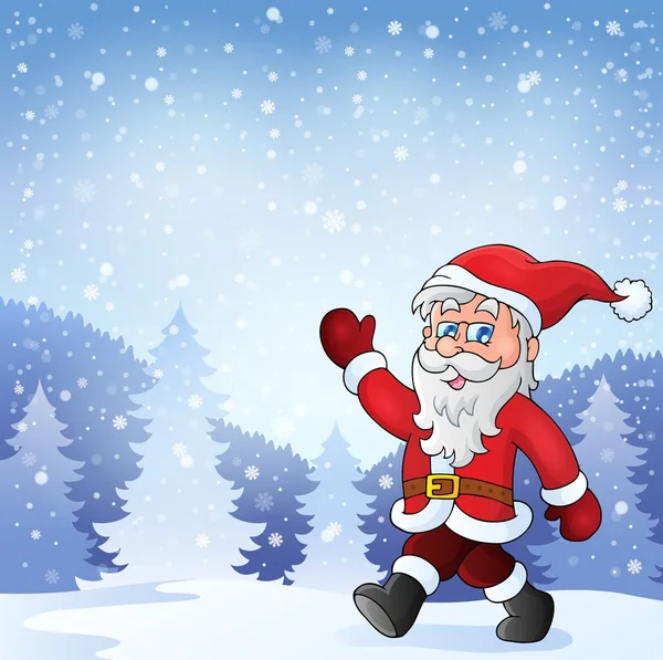 Santa Claus promenad tema 7 — Stock vektor