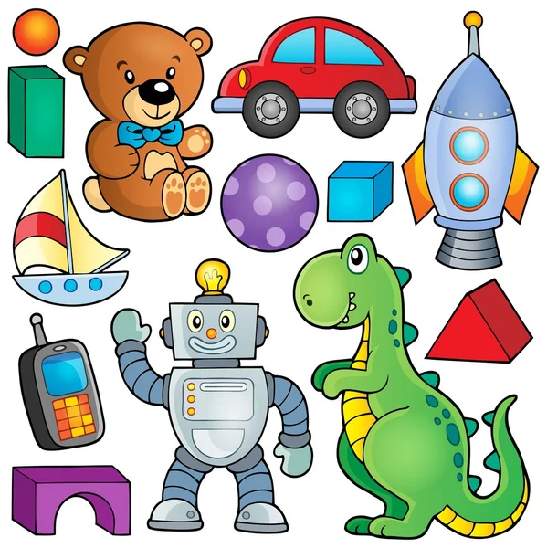 Collection avec jouets thème 2 — Image vectorielle