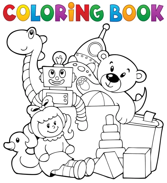 着色书堆的玩具 — 图库矢量图片