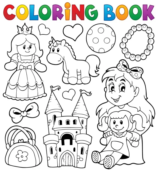 Libro da colorare con giocattoli tematici 1 — Vettoriale Stock