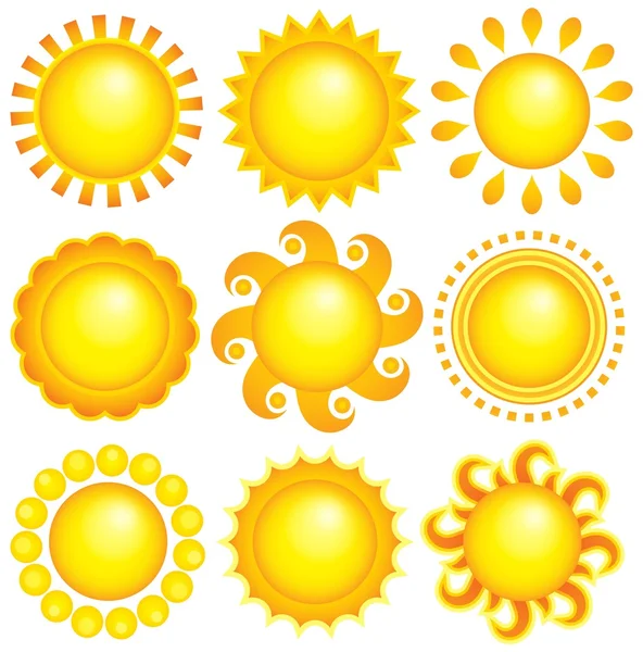 Abstract sun theme collection 1 — Stock Vector