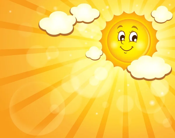 Imagen con el tema del sol feliz 3 — Vector de stock