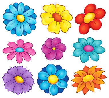 Flower theme collection 6 clipart