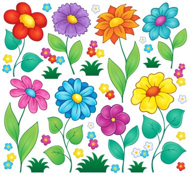 Flower theme collection 7 clipart