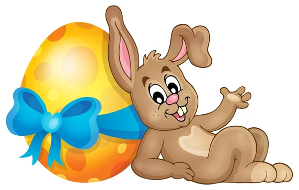 Bunny Paskalya yortusu yumurta Tema Resim 1 ile — Stok Vektör