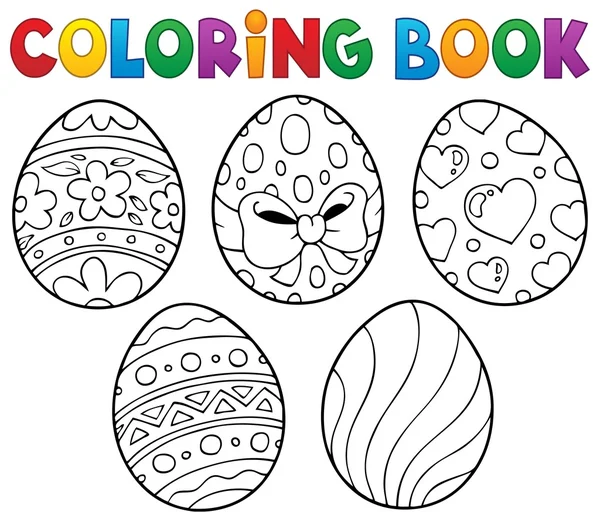 Libro para colorear Huevos de Pascua tema 1 — Vector de stock