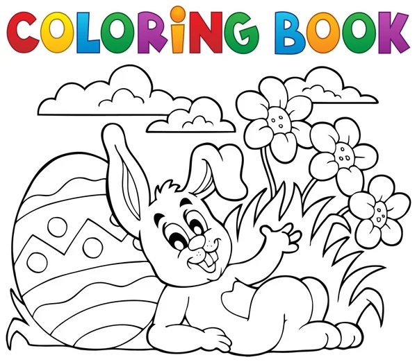 Coloring book Easter rabbit theme 2 — Stock Vector