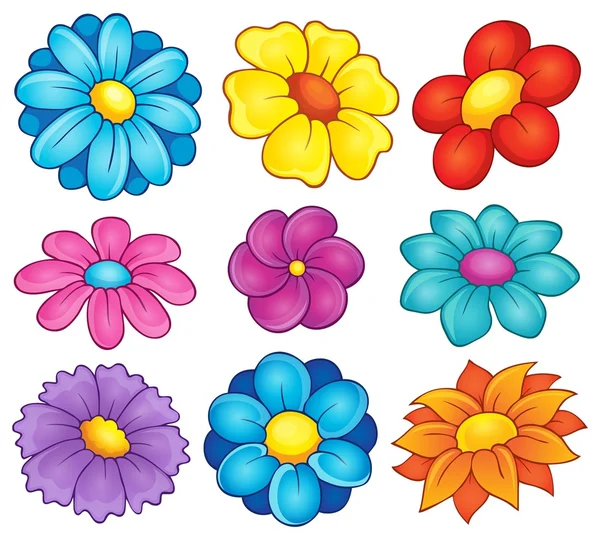 Colección de flores tema 6 — Vector de stock