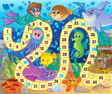 Board game image with underwater theme 2 clipart