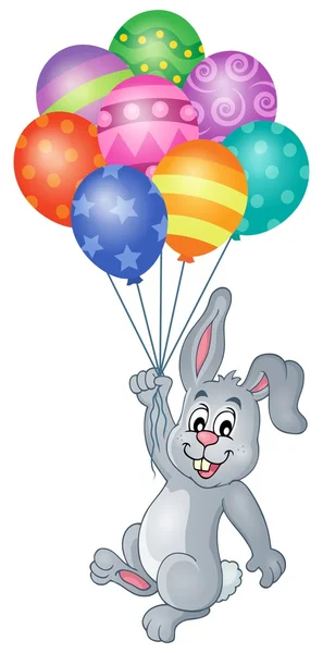 Kaninchen mit Luftballons Thema Bild 4 — Stockvektor