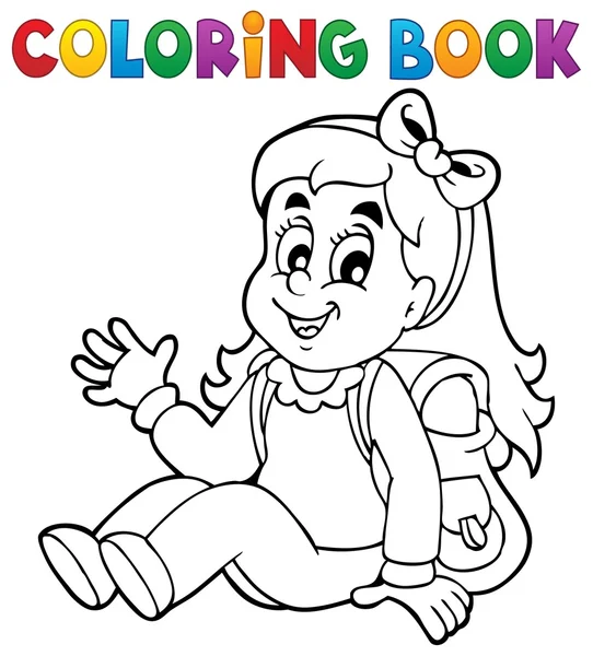 Coloring book pupil theme 5 — Stock Vector