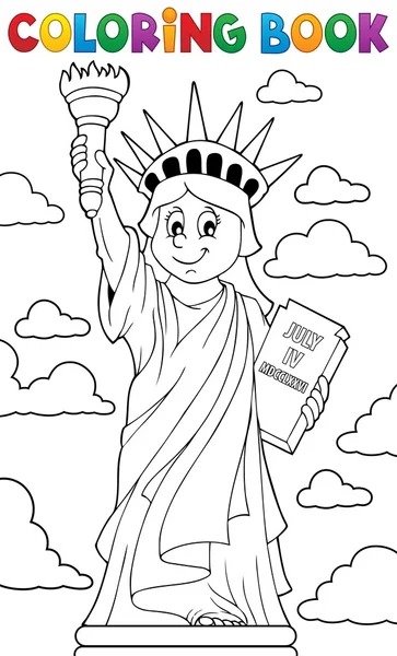 Livre à colorier Statue de la Liberté thème 1 — Image vectorielle