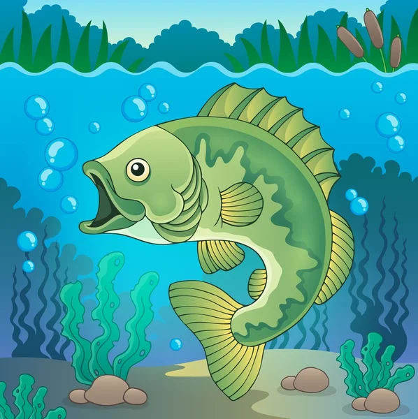 Peces de agua dulce tema imagen 1 — Vector de stock