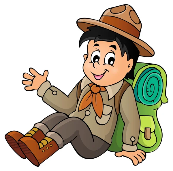 Obrázek motivu boy Scout 1 — Stockový vektor