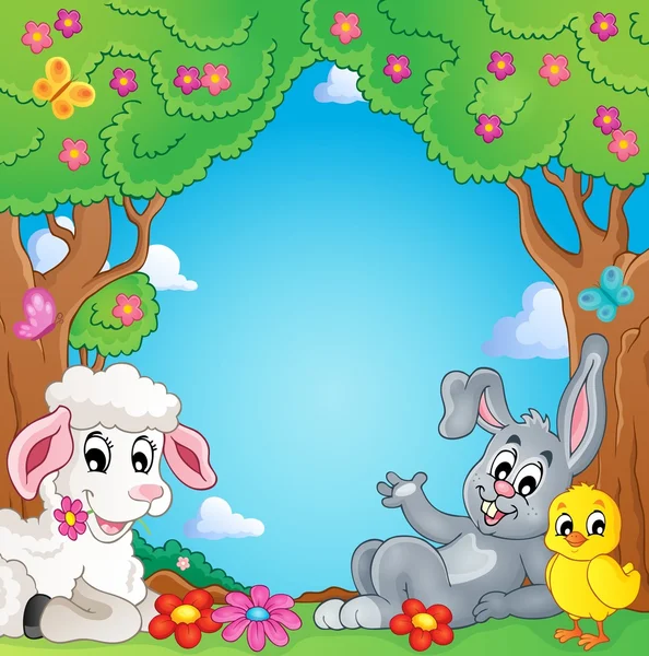 Spring animals theme image 3 — Stock Vector
