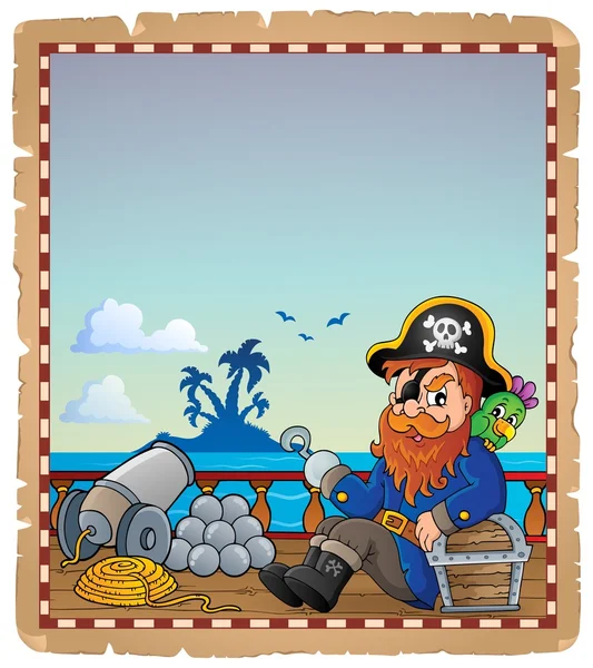 Pergaminho com convés de navio pirata 7 —  Vetores de Stock