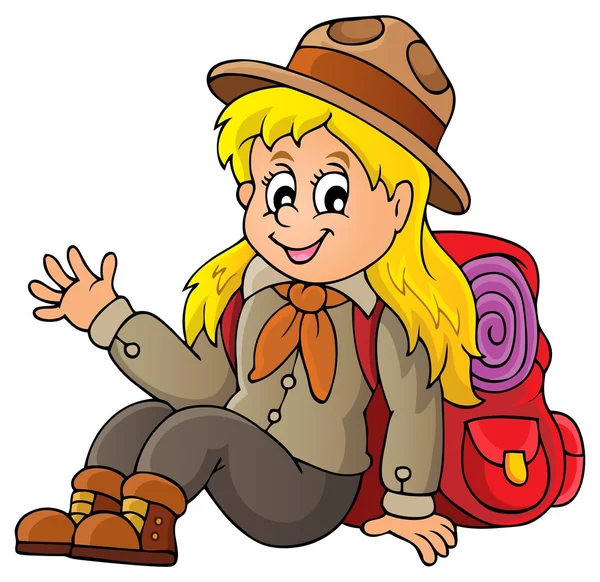 Scout girl theme image 1 — Stock Vector