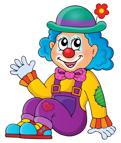 Immagine tema clown seduta 1 — Vettoriale Stock