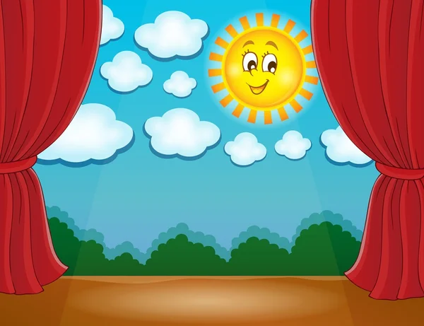 Scenen med glada solen 2 — Stock vektor