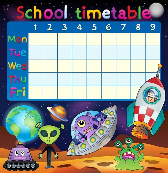 Schule Stundenplan Raum Fantasie Thema — Stockvektor