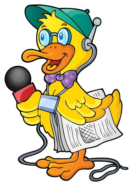 Duck reporter theme image 1 — Stock Vector