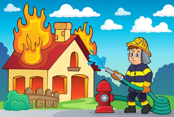 Brandweerman thema afbeelding 2 — Stockvector