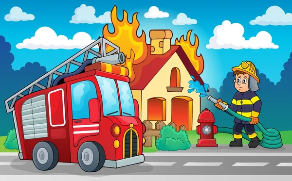 Firefighter theme image 4 — Stock Illustration Firefighter theme image 4 Vector Graphics