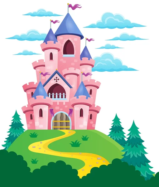 ピンクのお城のテーマ イメージ 2 — ストックベクタ