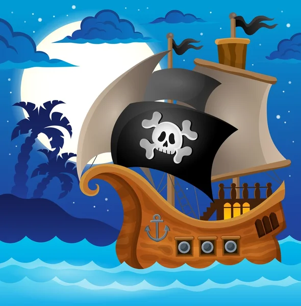 Pirate schip onderwerp afbeelding 2 — Stockvector