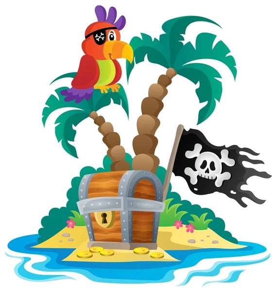Pequeno tema ilha pirata 1 — Vetor de Stock