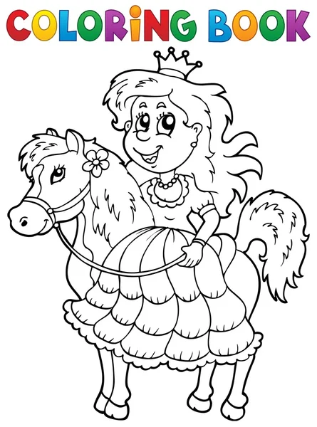 Coloring book princess theme 2 — Stockový vektor