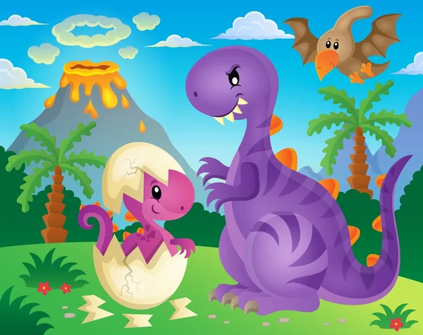 Imagen del tema del dinosaurio 4 — Vector de stock