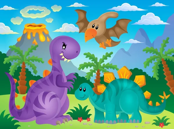 Dinosaur theme image 3 — Stockový vektor