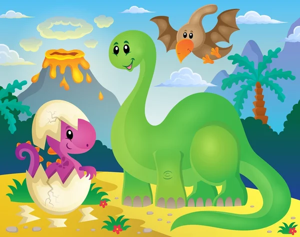 Dinosaur theme image 5 — Stok Vektör