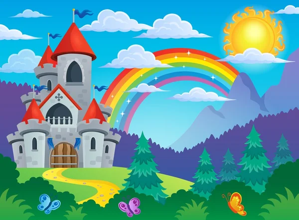 Cuento de hadas castillo tema imagen 4 — Vector de stock