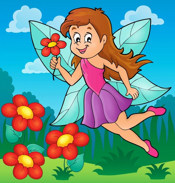 Happy fairy theme image 5 — Stock vektor