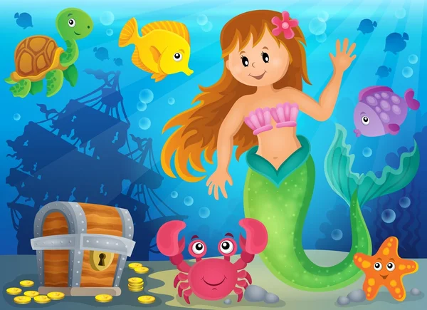 Mermaid theme image 3 — Stock Vector