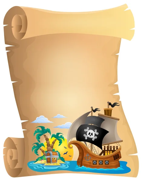 Pirate scroll theme image 2 — Stock Vector