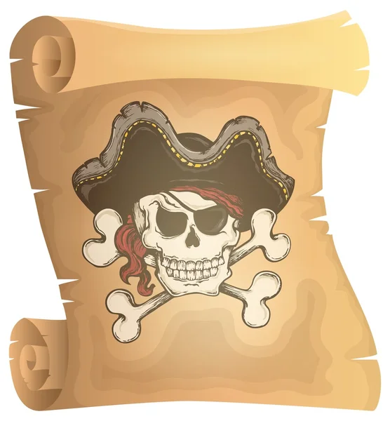 Piraten-Scroll-Thema Bild 3 — Stockvektor