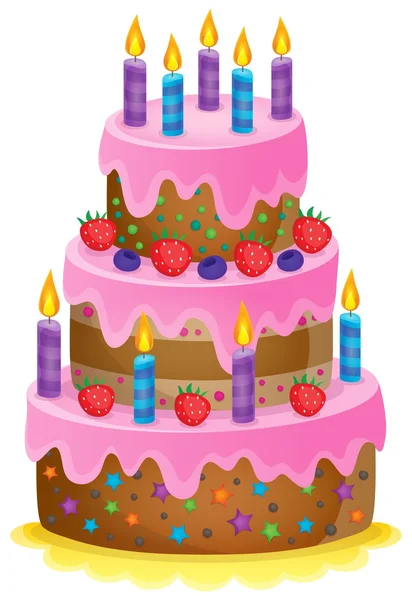 Imagen del tema del pastel de cumpleaños 1 — Vector de stock