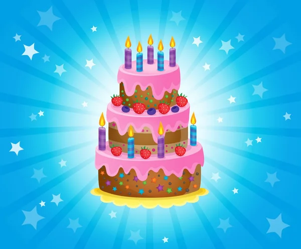 Birthday cake theme image 3 — Stock Vector