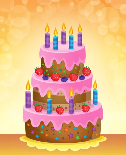 Birthday cake theme image 5 — Stock Vector