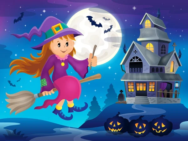 Cute witch theme image 3 — Stock Vector