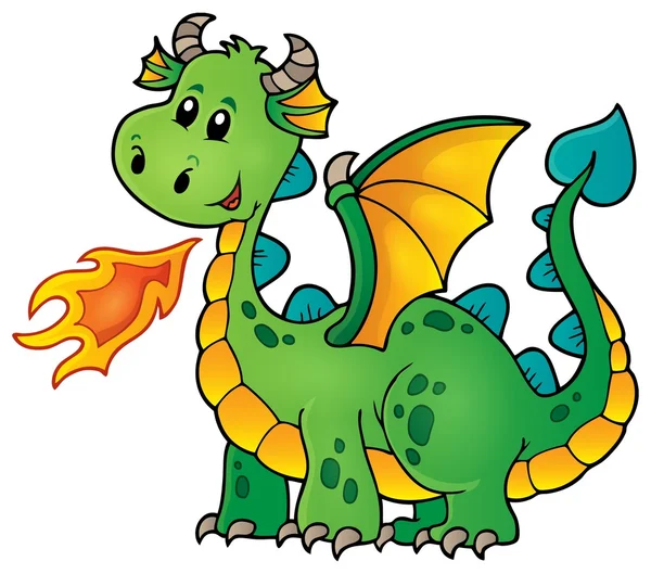 Green happy dragon — Stock Vector