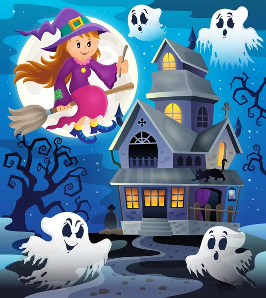Image with haunted house thematics 8 — Stock Vector
