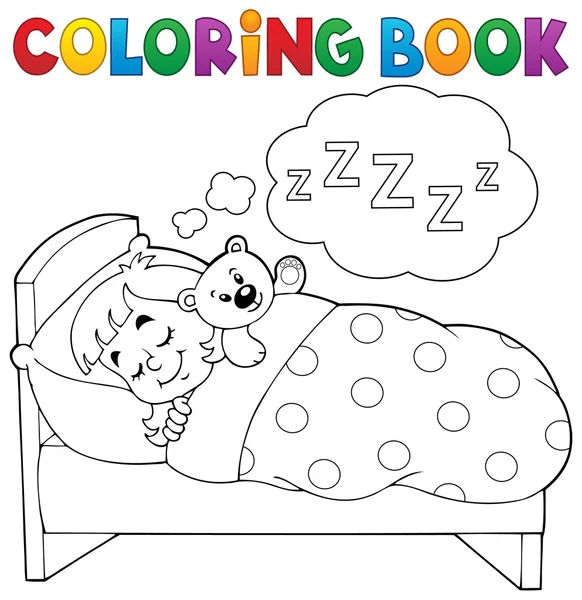 Kleurboek slapen kind thema 1 — Stockvector