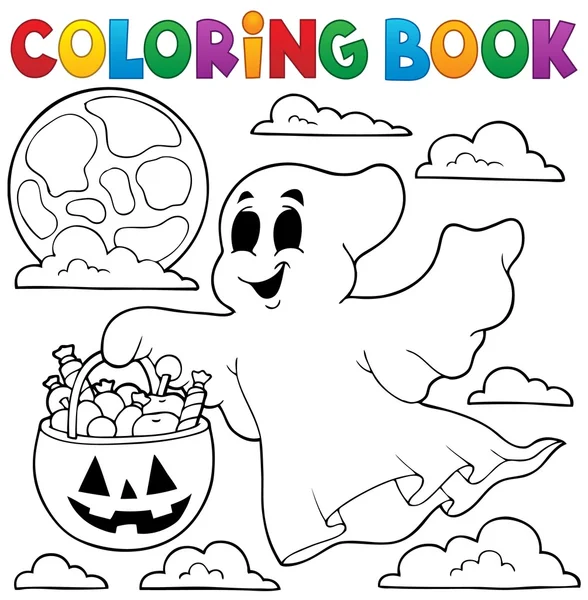 Colorir livro fantasma tema 3 — Vetor de Stock